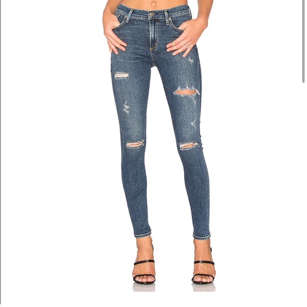 Agolde Sophie High Rise Skinny Jeans in Kansas City Distressed